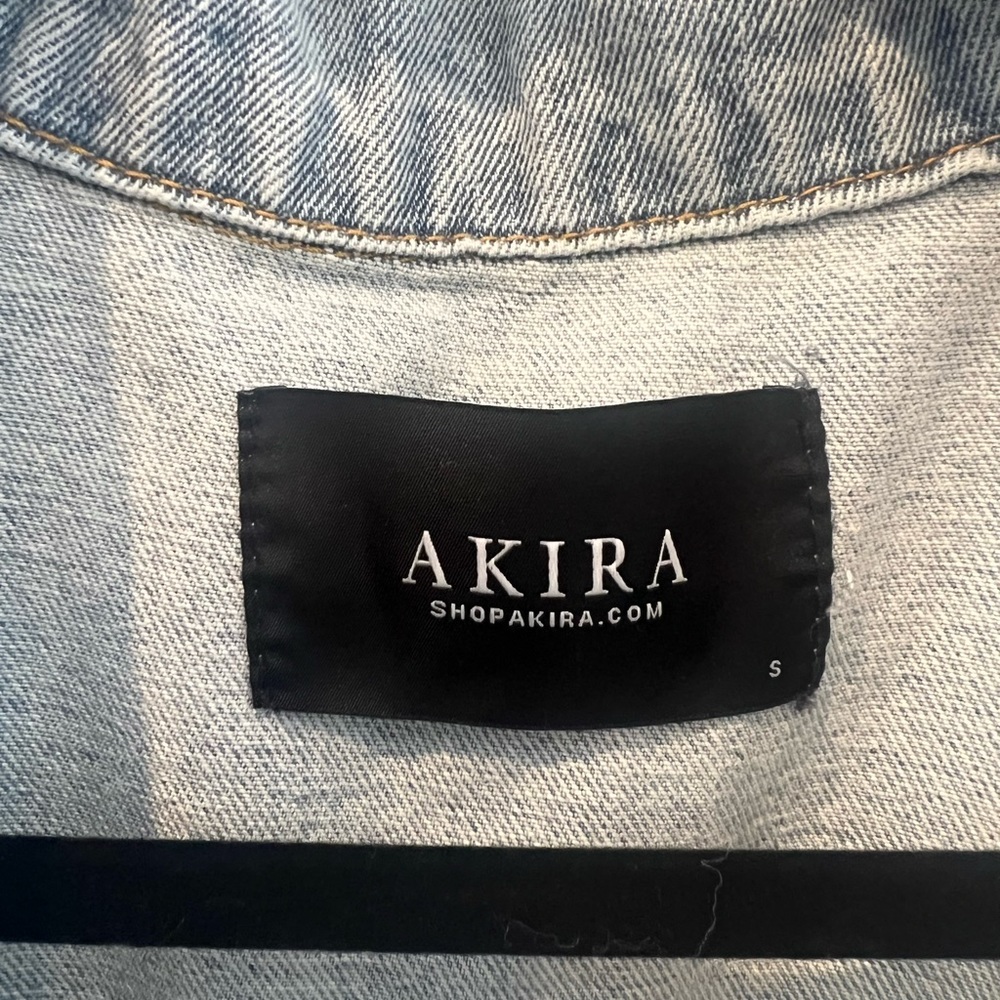 Akira Rhinestone Fringe Denim Jacket - Picture 4 of 4